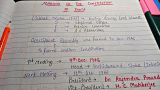 Making of the Constitution of India  Handwritten Notes  Lec1  Indian Polity [upl. by Hsihsa]