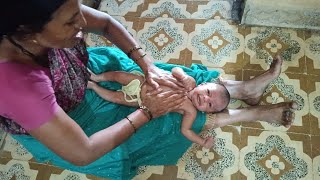 baby massage maalish full video 6 week old baby ❤️😍 bacche ki maalish kaise kare ✌️😁❤️ [upl. by Codee]