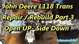 Part 3 John Deere L Series Tractor Trans Rebuild Open it UPside down [upl. by Grubman]