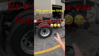 Free tires 😲😂🇺🇸truck funnyvideo crazy [upl. by Lengel]