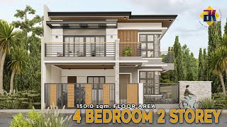 4 Bedroom 2 Storey HOUSE DESIGN  150 sqm  Exterior amp Interior Animation [upl. by Nellac250]