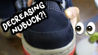 HOW TO DECREASE NUBUCK  2012 AIR JORDAN BRED 4 FULL RESTORATION  xChaseMaccini [upl. by Nnaillij]