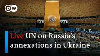 Watch live UN General Assembly debates draft resolution condemning Russias annexations in Ukraine [upl. by Lory]