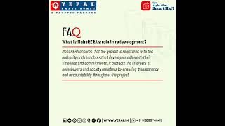 📌How is MahaRERAs role in Society Redevelopmentyepalsmarthomes credai NAREDCO mccia Naharera [upl. by Oilla]