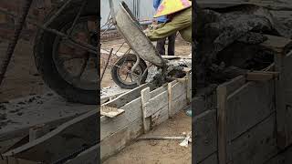 Pouring Concrete for House Foundation with Primitive Tools  Classic Construction construction [upl. by Weissmann773]