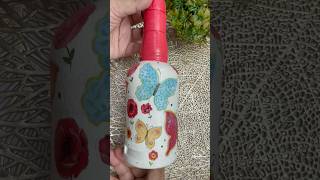 BottleArt with Decoupage Sheet shorts youtubeshorts diy bottleart handmade homedecor [upl. by Mehta]