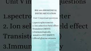 BM3491 Biomedical instrumentation unit V important questions [upl. by Annavahs]