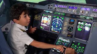 6YearOld Genius Kid Becomes Etihad Airways Pilot for a Day [upl. by Arri721]