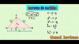 TEOREMA DE EUCLIDES fórmulas y problemas resueltos tipo PSU vídeo 77 [upl. by Lawley]