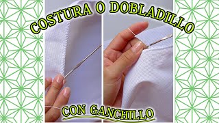 Como Hacer LA COSTURA o DOBLADILLO De La Tela Con AGUJA DE GANCHO Fácil y Rapido✨🧶 [upl. by Lorsung]