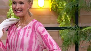 Fit 4 All by Carrie Wightman Key Hole Aztec Tie Dye Tunic on QVC [upl. by Mitzi]