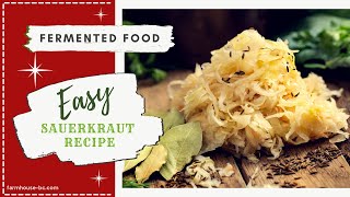 Easy Sauerkraut RecipeFermented2 Ingredients [upl. by Wootan]