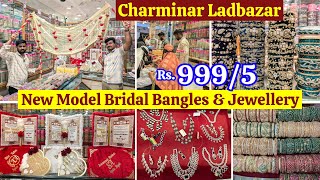 2025 New Model Bridal Bangles Charminar Street Shopping Flat 50 OFF Navratan Polki CZ Jewellery [upl. by Ariaes]