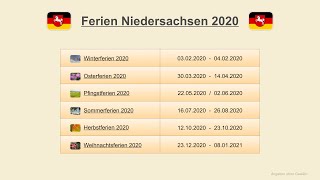 Ferien Niedersachsen 2020 [upl. by Llerahc]