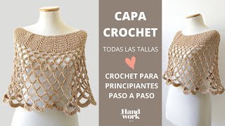 Cómo tejer CAPA a CROCHET todas las tallas fácil y rápido [upl. by Ammon]