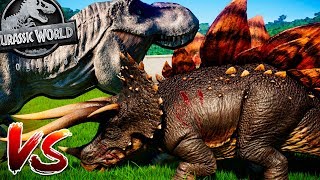 STEGOCERATOPS vs T REX MAX LEVEL AGRESSIVO  Jurassic World Evolution  B Jurássica 40 PTBR [upl. by Fernanda]