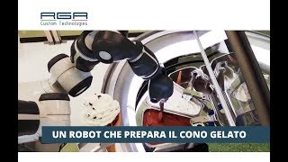 Rga robotica  Robot Yumi ABB prepara coni gelato [upl. by Ordnasela]