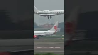 Privat Jet Gulfstream G450 Landing Bandara Soekarno Hatta Jakarta [upl. by Melissa]