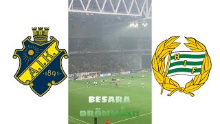 BESARA DRÖMMÅL STOCKHOLMSDERBY UPPLEVELSE Hammarby mot AIK [upl. by Nivlac268]