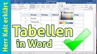 Tabellen in Word – AnleitungTutorial [upl. by Osnofledi574]