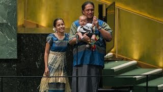 Statement and poem by Kathy JetnilKijiner Climate Summit 2014  Opening Ceremony [upl. by Middleton]