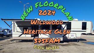 NEW 2024 Wildwood Heritage Glen 375FAM fifth wheel [upl. by Yeldah444]