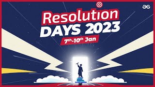 GeeksforGeeks Resolution Days 2023  Never Before Seen Offers [upl. by Azmah]