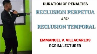 Reclusion Perpetua and Reclusion Temporal and its given penalty 🙏 ProudCRIM [upl. by Alletsyrc326]