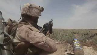 US Marines Come Under Fire While On Patrol In Helmand Province Afghanistan [upl. by Helbon]