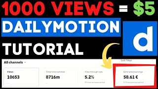 How To Earn Money From Dailymotion 2020  Dailymotion Tutorial For Beginners Make Money Online [upl. by Donadee233]