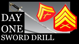 Day One NCO Sword Drill Practicing Barracks Room Its a Start [upl. by Berglund]