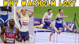 Mens 400M Hurdles Finals Paris Olympics  WARHOLMS MISTAKE That Costed Him Gold Medal  Reaction [upl. by Anelyak]