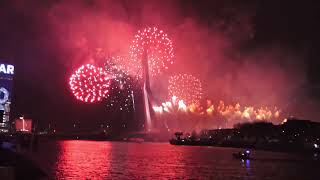 Amsterdam New year 2022 fireworks  Netherlands new year celebration Rotterdam Erasmusbrug Fireworks [upl. by Ohare]