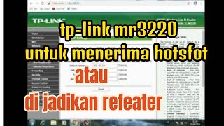 cara setting tp link mr3220 sebagai repeater [upl. by Ahsenre]