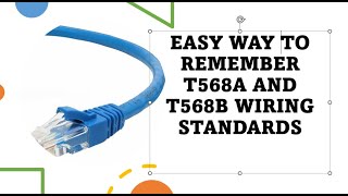 Easy Way to remember color code T568A AND T568B wiring Standard [upl. by Mamoun]