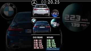 2023 MERCEDES AMG C43 ESTATE 408PS VS BMW M340I XDRIVE 379PS ACCELERATION 0250KMH shorts [upl. by Agemo]