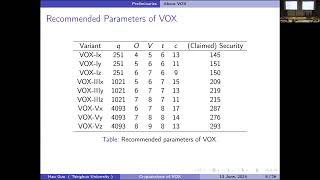 Practical and Theoretical Cryptanalysis of VOX [upl. by Murphy267]