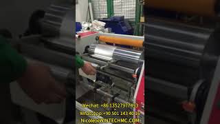 Semi automatic High Speed Aluminum Foil Rewinding MachineLLDPE Stretch Cling Film Rewinder [upl. by Madlin721]