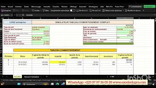 Tableau damortissement de prêts complet disponible [upl. by Dianthe]