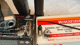 Winchester 124 Grain P Elite defenderBonded Ranger Vs Winchester 127 Grain P Black Ranger Talon [upl. by Haisoj]