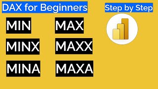 Power BI DAX for Beginners MIN MAX MINX MAXX MINA MINX [upl. by Trill]