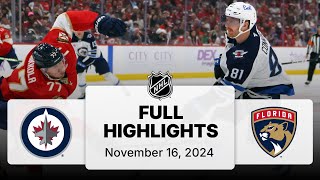 NHL Highlights  Jets vs Panthers  November 16 2024 [upl. by Balfore]