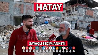 DEPREM BÖLGESİ HATAYDA SAYAÇLI SEÇİM ANKETİ 2024 [upl. by Htepsle717]