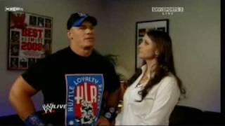 John Cena and Stephanie funny Segment plus Rey and Cena end the Match to end 2008 [upl. by Ylrebmek]