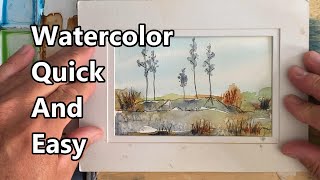 How To Paint A Watercolor Landscape Watercolor Painting For Beginners Watercolor Quick And Easy [upl. by Nelo420]