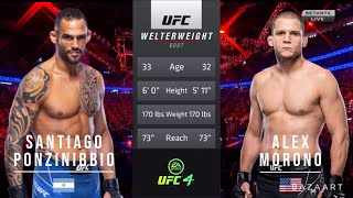 SANTIAGO PONZINIBBIO VS ALEX MORONO FULL FIGHT UFC 282 [upl. by Dail198]