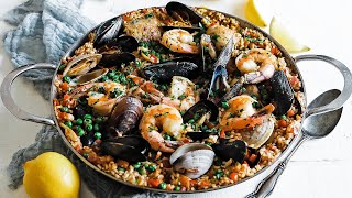 Spanish Paella Recipe with Seafood [upl. by Nilatak451]