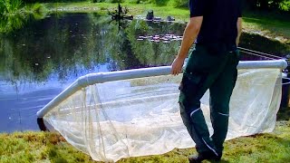 FLOATING NET CAGE FOR FISH HOW TO BUILD A KOI CONTAINMENT IN DETAIL NETTING TUTORIALBREEDING CARP [upl. by Yarw250]