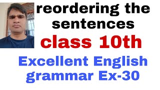 reordering sentence class 10 up board English grammar  Excellent Ex 30 [upl. by Catriona]