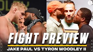 Jake Paul vs Tyron Woodley 2 Frank Gore vs Deron Williams FULL Fight Previews  CBS Sports HQ [upl. by Kurr]